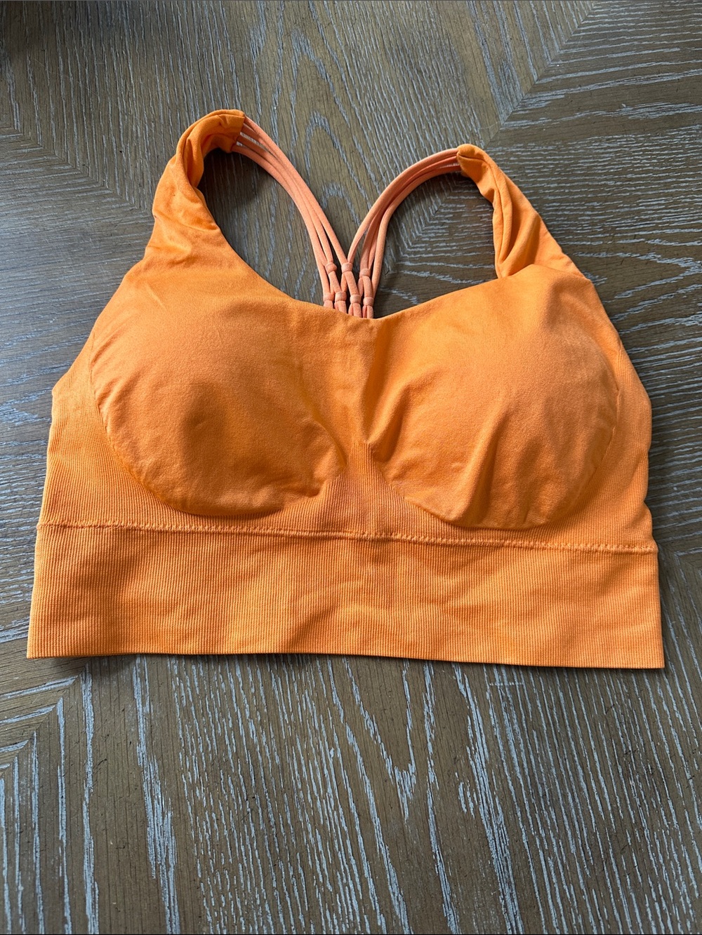 Seamless Orange Strappy Sports Bralette